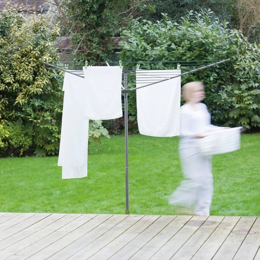 Vonkajší sušiak na bielizeň v striebornej farbe 35 m – Addis