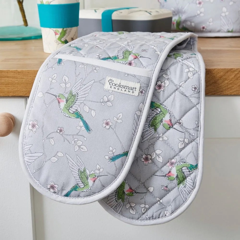 Sivá dvojitá bavlnená chňapka Cooksmart ® Hummingbirds