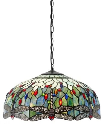 Endon 66148 - Luster na reťazi Tiffany DRAGONFLY 3xE27/60W/230V pr. 50 cm