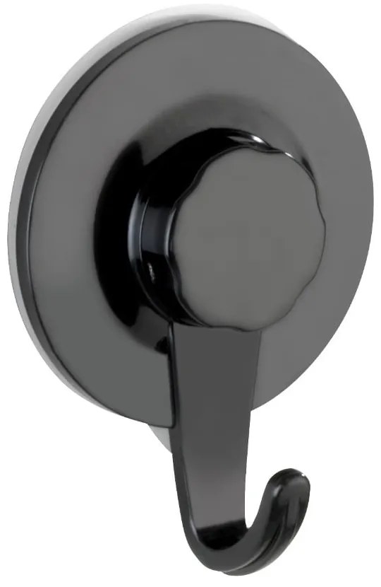 Čierny samodržiaci nástenný háčik Wenko Valenza