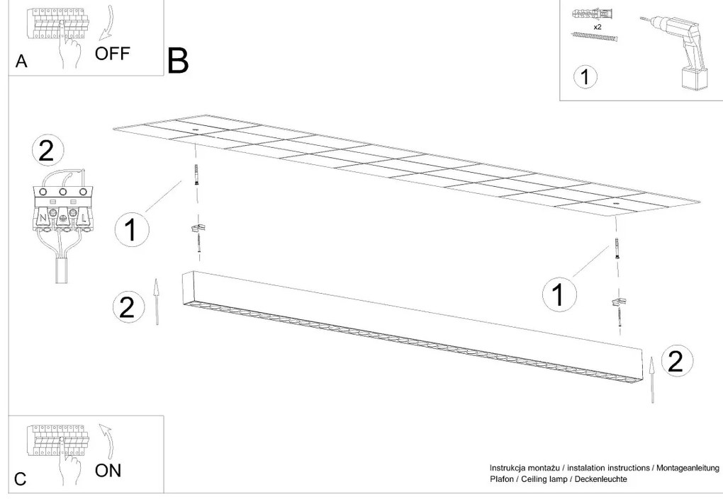Stropné LED svietidlo Soren 120, 1x LED 41w, 4000k, b