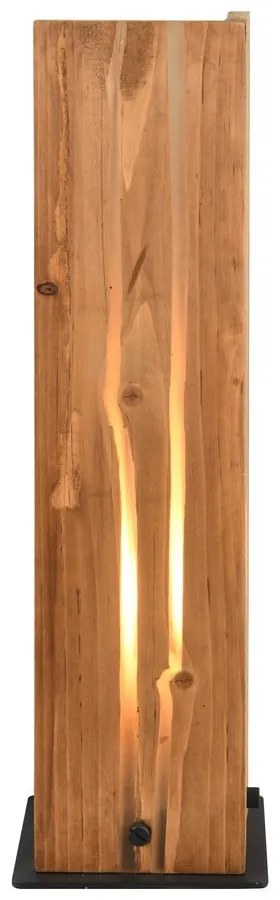 Stolová lampa v čierno-prírodnej farbe s dreveným tienidlom (výška 40 cm) Karuni – Trio