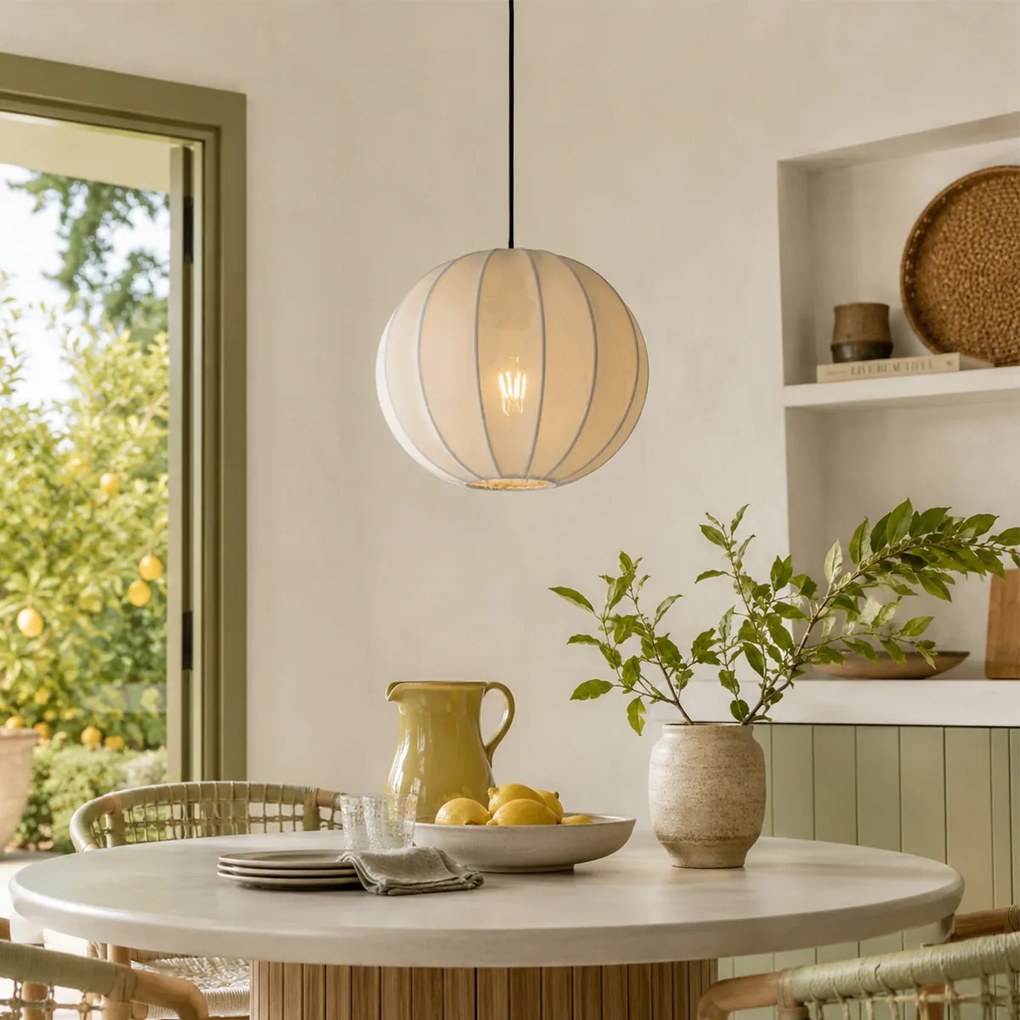 Japonská závesná lampa biela hodvábna 30 cm - Plu