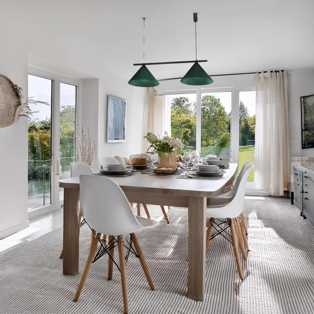 Závesné svietidlo Capital, 2x zelené kovové tienidlo, (fi 46cm), gr