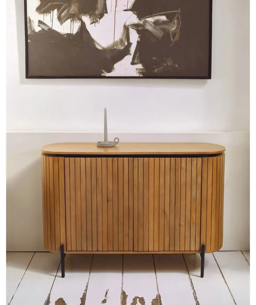 Nízka komoda z mangového dreva v prírodnej farbe 120x80 cm Licia – Kave Home