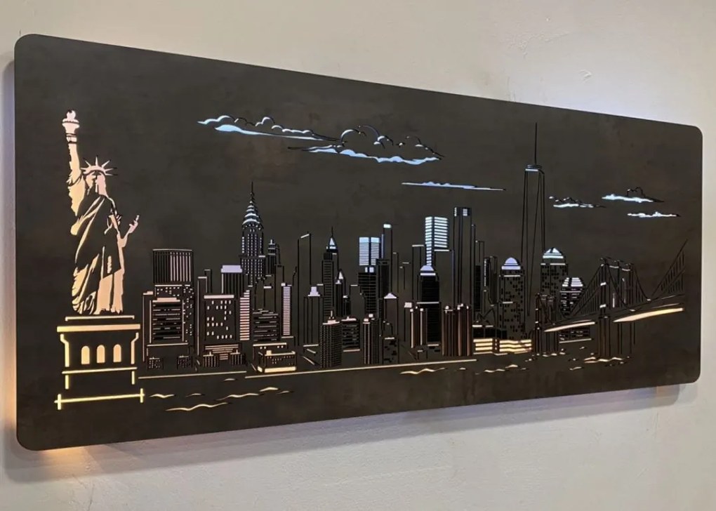 Podsvietený obraz New York na batériu