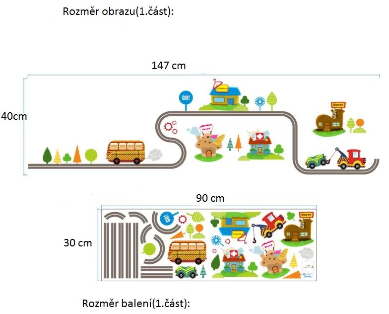 Veselá Stena Samolepka Autá na ceste