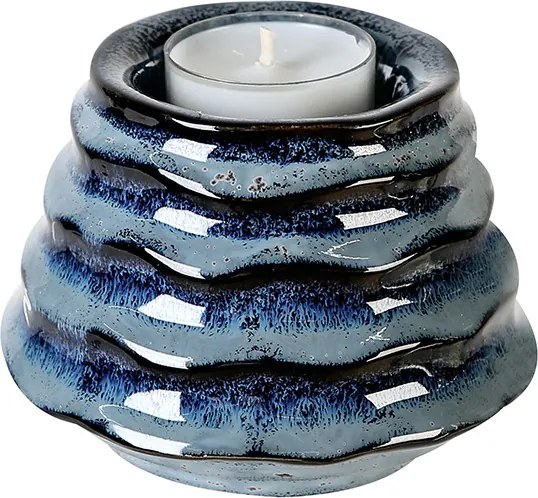 Čajový svietnik keramický Foggia, 10 cm, modrá