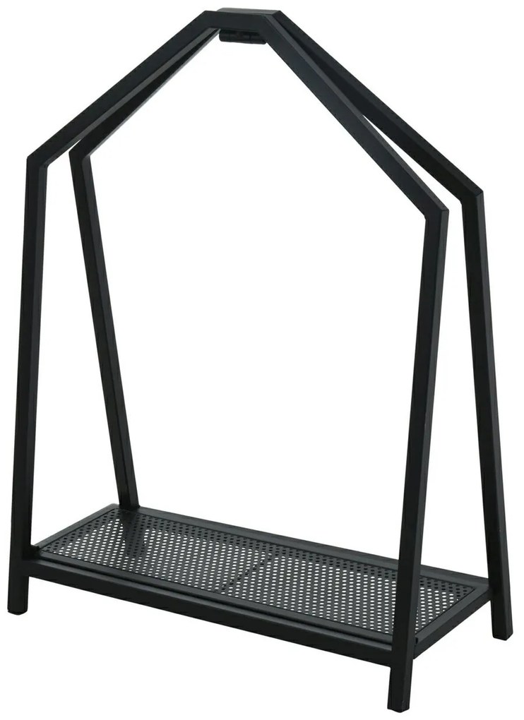 Kovový stojan na drevo Sima, 58x78 cm, čierna