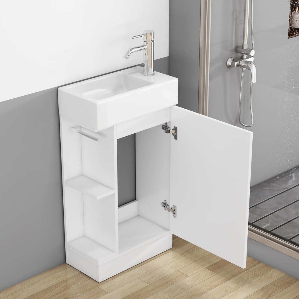 Voľne stojaca skrinka s umývadlom Houseland Ruvin 46 cm biela