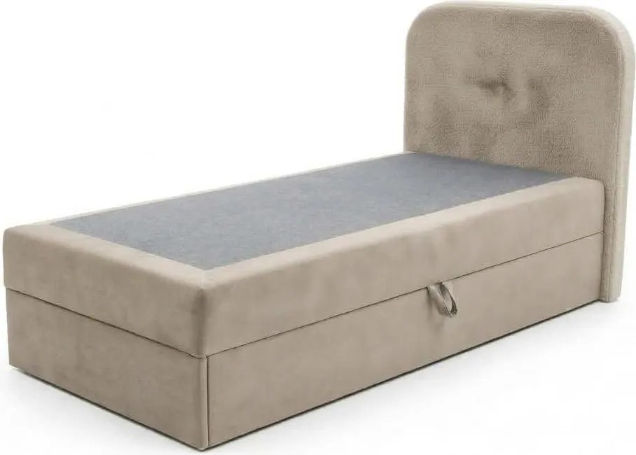 Čalúnená posteľ boxspring FORENA 90x200 cm béžová Matrac: Bonell pružinová matrac