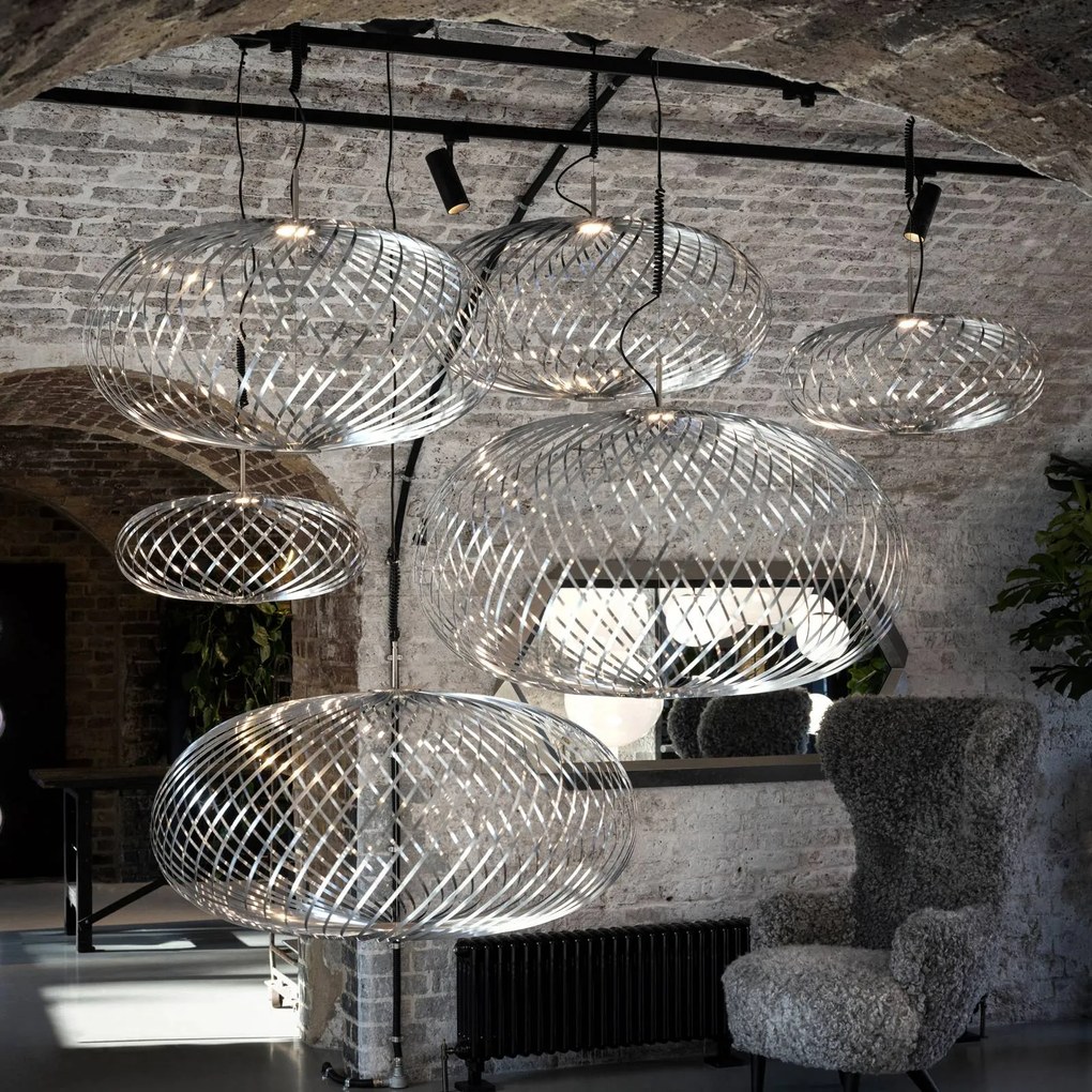 Tom Dixon Spring Medium závesná lampa Ø79 cm chróm