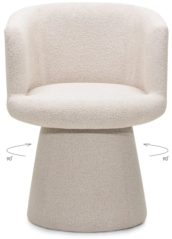 Otočné dizajnové kreslo YATO, krémové