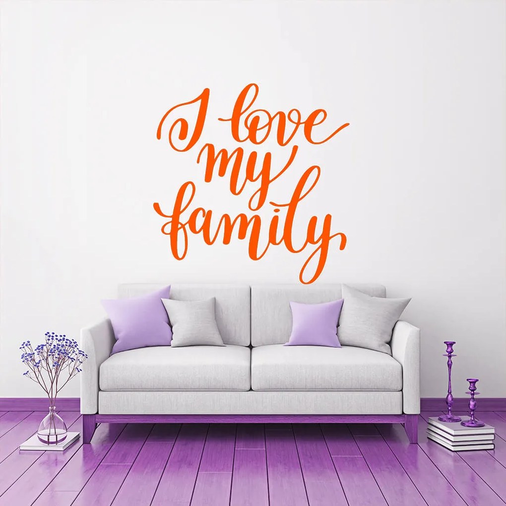 Veselá Stena Samolepka I love my family Farba: černá, Veľkosť: 80 x 82 cm