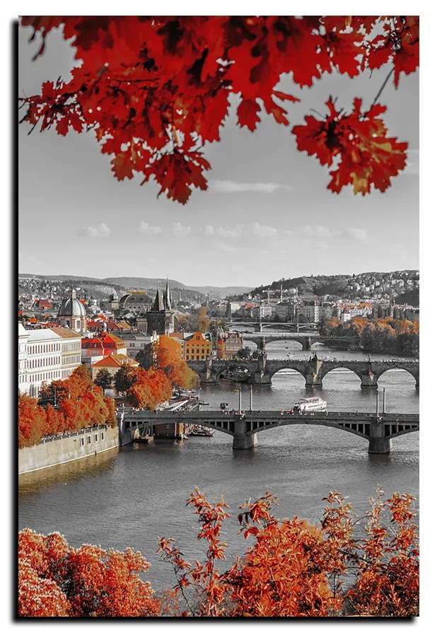 Obraz na plátne - Rieka Vltava a Karlov most - obdĺžnik 7257QA (100x70 cm)