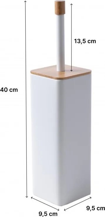 Erga Fonti, WC kefa voľne stojaca, biela/bambusova, ERG-YKA-P.FONTI-WHT