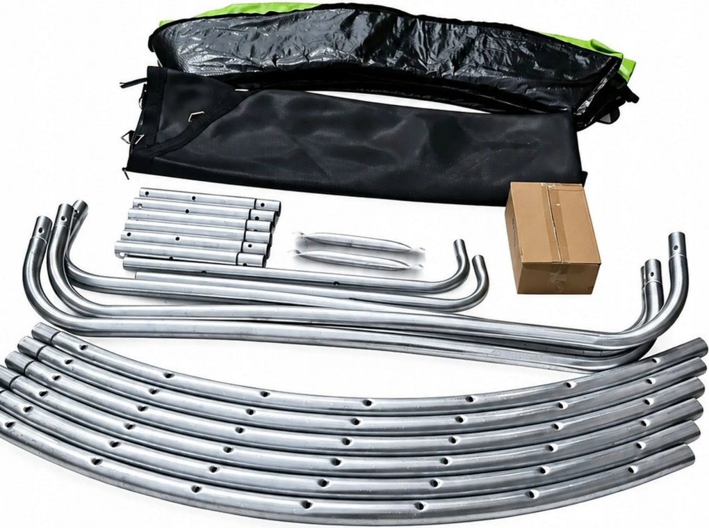 TRENDIE Trampolína s vnútornou sieťou 312 cm modrá + rebrík