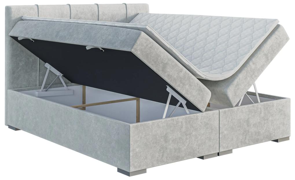 Kontinentálna posteľ 160 cm Ruffy (svetlosivá) (s matracom a úl. priestorom). Vlastná spoľahlivá doprava až k Vám domov. 1043447