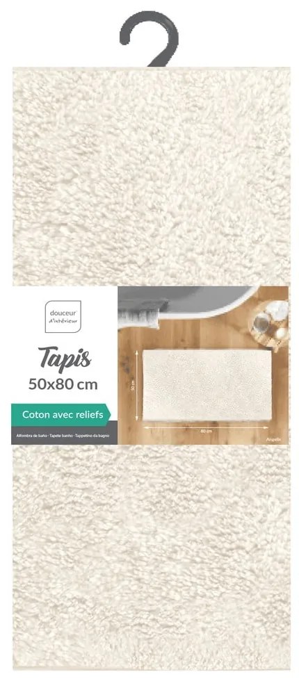 Krémová kúpeľňová predložka 50x80 cm Mael – douceur d'intérieur