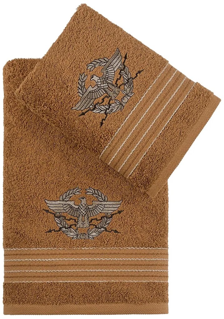 Bavlnený froté uterák KAVELL/3676/medová 50x90+70x140 sada