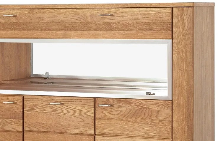 Vitrína s barom Latina 48 z masívu 126 cm dub medový