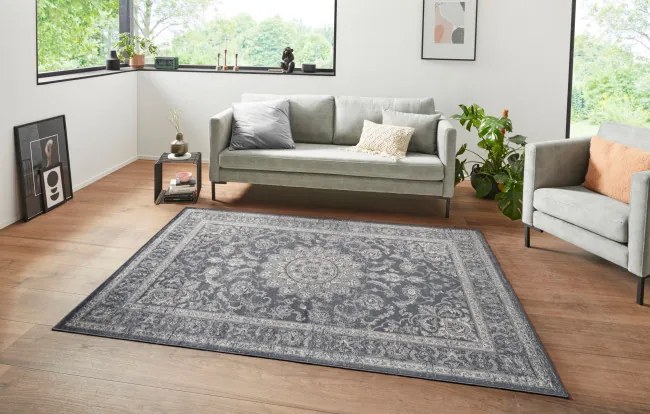 Koberec Hanse Home Oriental Täbris antracitový / strieborný