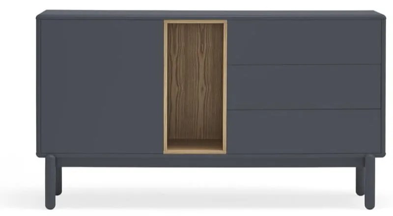 Tmavosivá nízka komoda 137x76 cm Corvo - Teulat