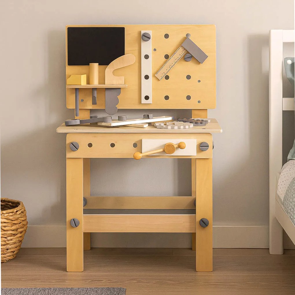 KIK Drevená dielňa s náradím DIY set