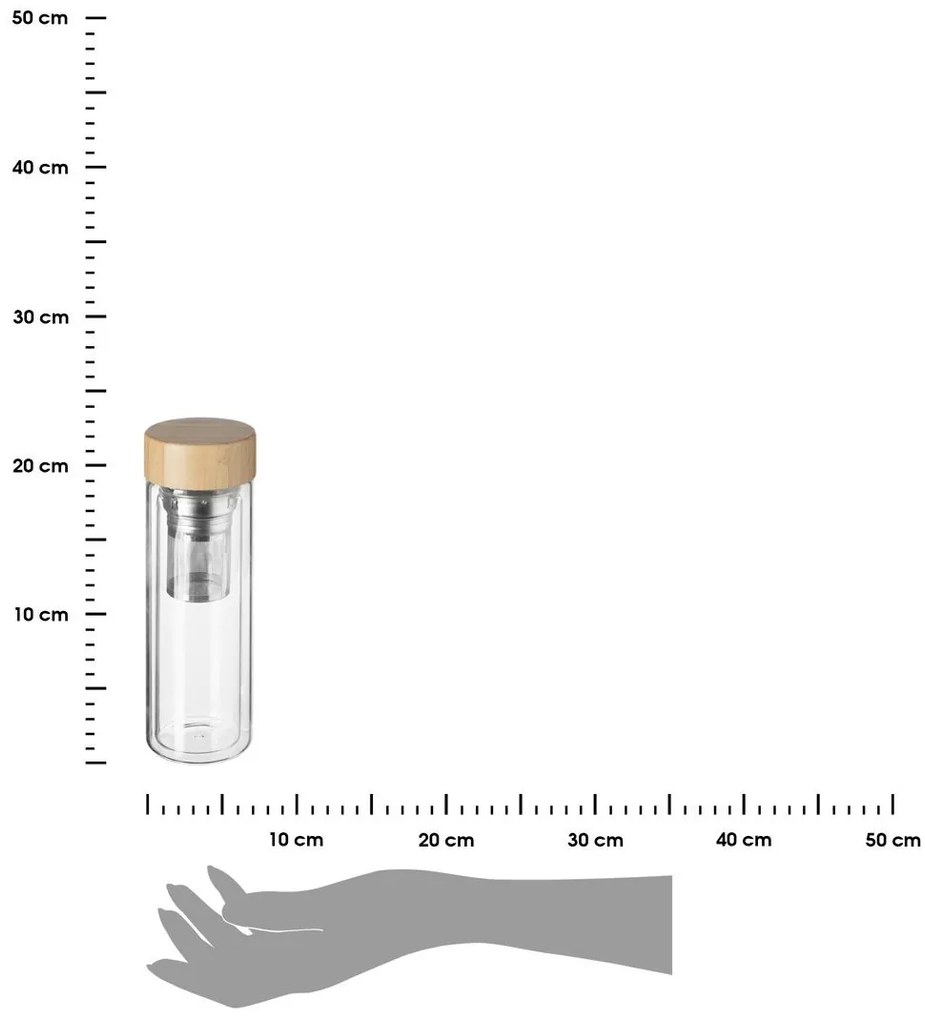 Sklenená fľaša s filtrom Balu 400ml bambusové veko