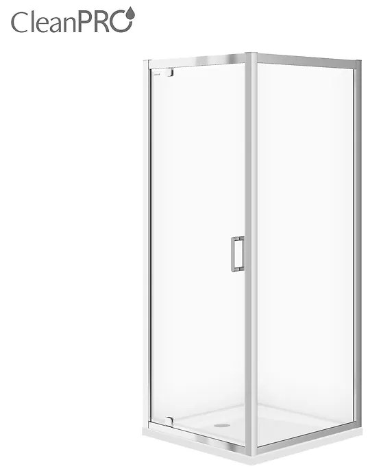 Cersanit Arteco, sprchový kút s 1-krídlovými dverami 90 (dvere) x 90 (stena) x 190 cm, 5mm číre sklo, chrómový profil, S157-010