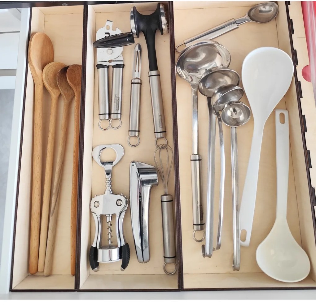 usporadejto.cz Organizér do zásuvky, vložka do zásuvky, drevený VASKY, 45,5 x 15 x 6 cm