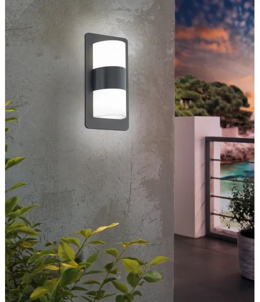 Eglo 98086 - Vonkajšie nástenné svietidlo CISTIERNA 2xE27/10W/230V antracit IP44