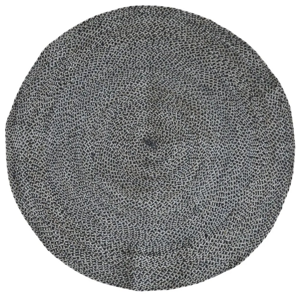 Prírodne - čierny okrúhly jutový koberec Bruno - Ø 120 cm