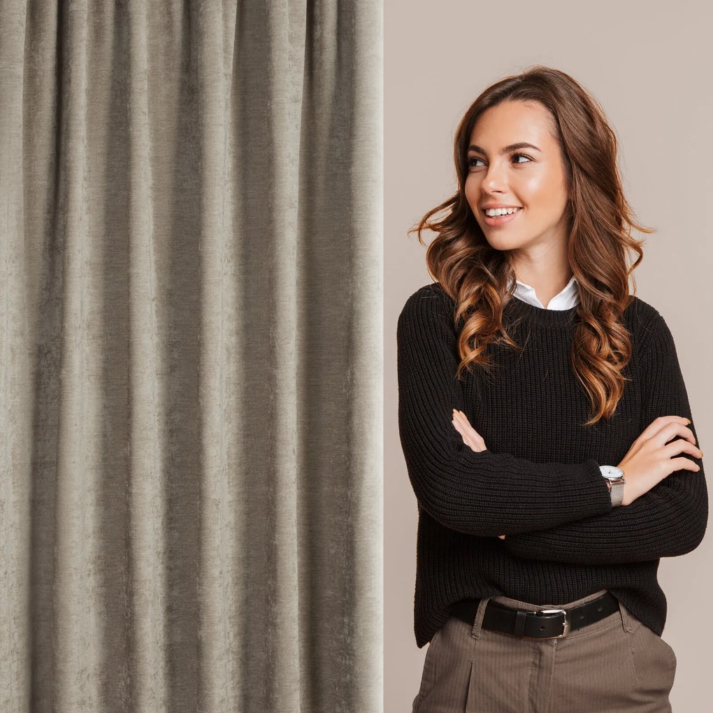 ZÁVES NA PÁSKE VANI 140X270 CM BÉŽOVÁ