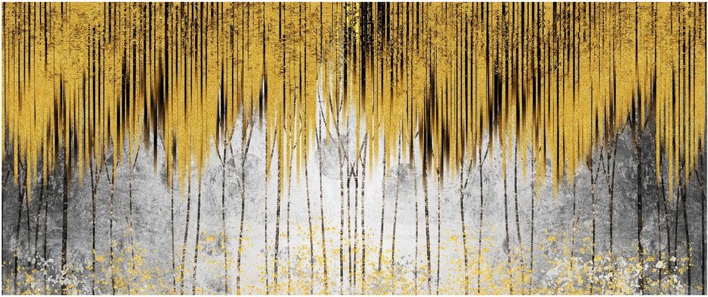 Obraz - Zlaté čiary (120x50 cm)