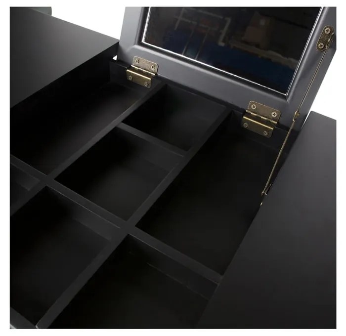 Čierny toaletný stolík z borovicového dreva WOOOD Romy