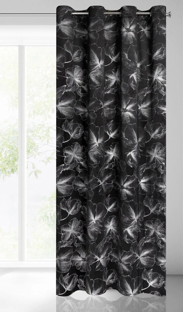 ZATEMŇOVACÍ ZÁVES NA KRÚŽKOCH STELLA 140X250 CM VZOROVANÁ