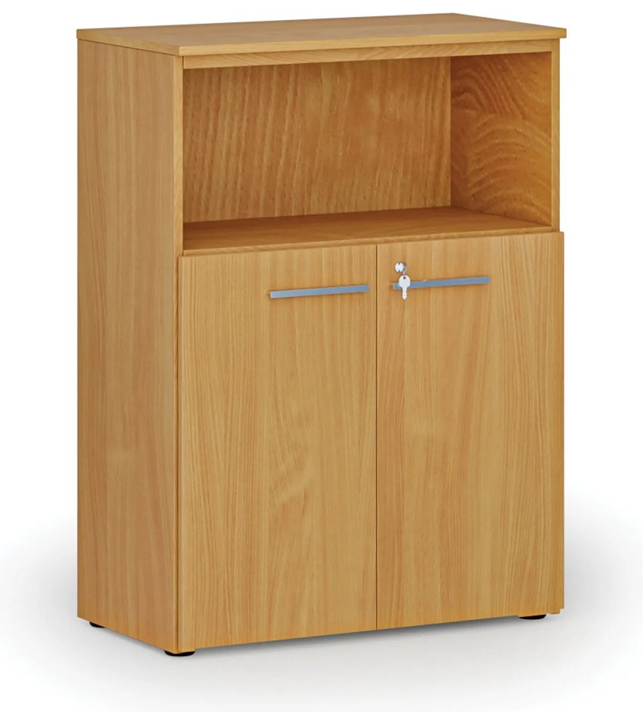 Kombinovaná kancelárska skriňa PRIMO WOOD, 800 x 420 x 1087 mm, buk