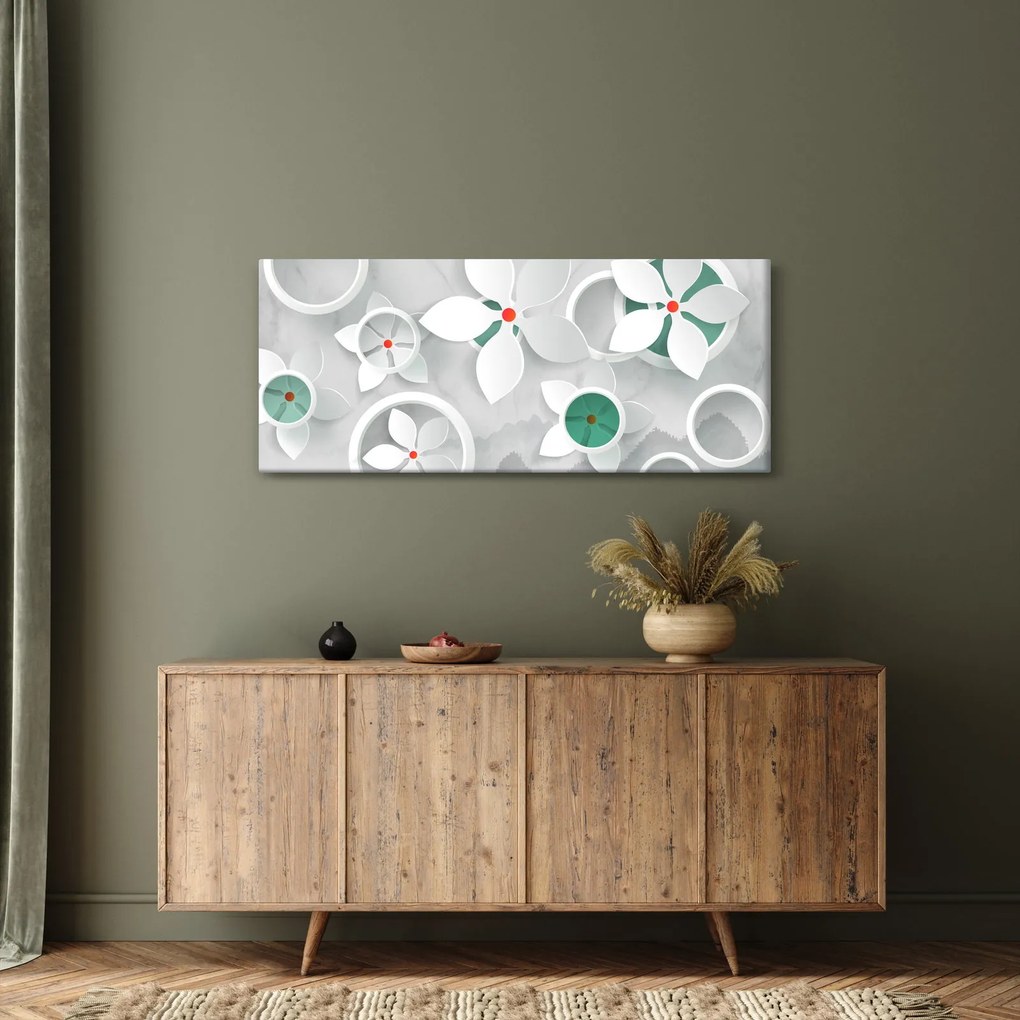 Obraz kvetinové abstrakcie (120x50 cm)
