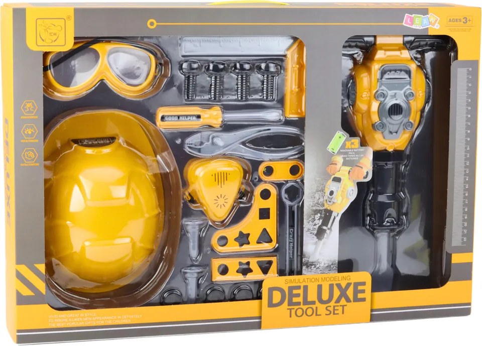 LEAN Toys Sada náradia pneumatické kladivo na batérie 21 ks