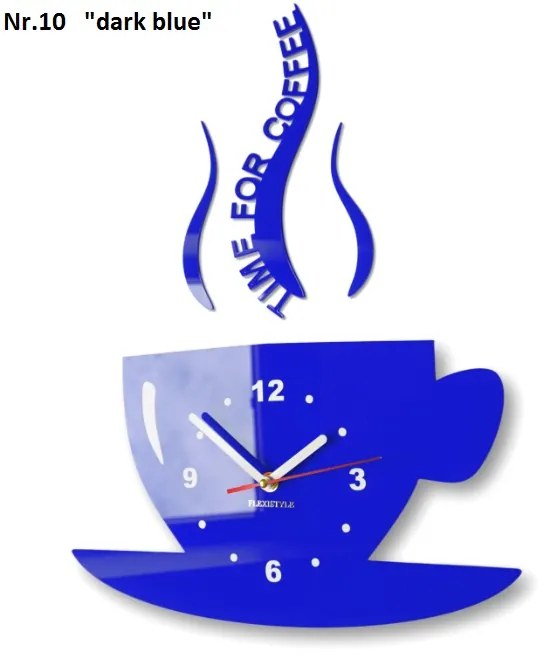Nástenné hodiny Time for coffee modrá