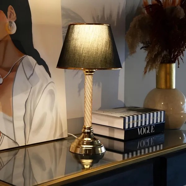 Stolná lampa AYD 1xE27/40W/230V čierna/zlatá