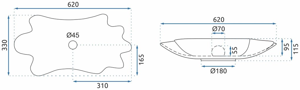 Umývadlo REA Sea Infinity umývadlo na dosku vrátane výpustu, Čierna-Zlatá, REA-U3402