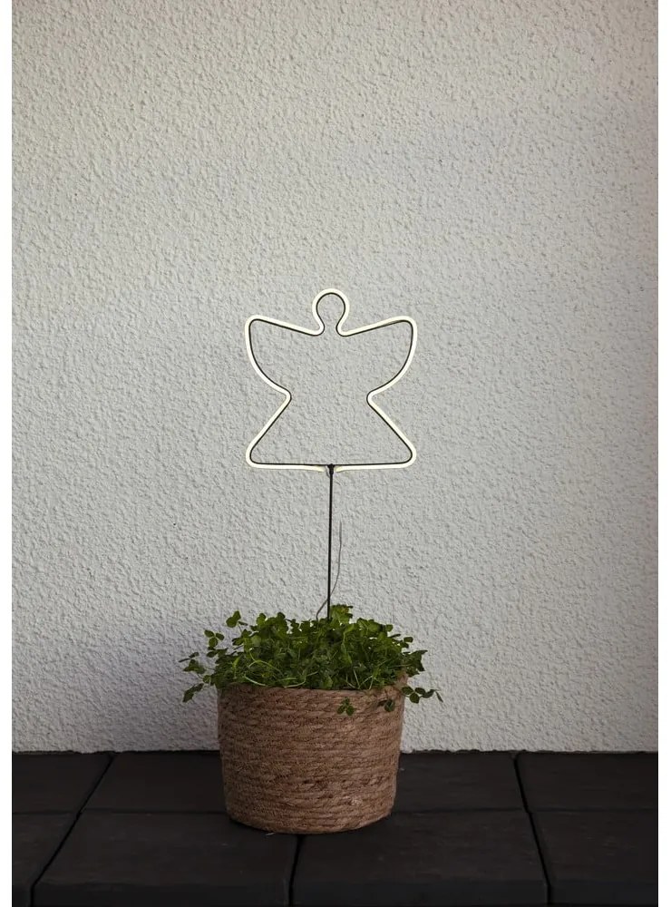 Čierna vonkajšia svetelná dekorácia s vianočným motívom Neon Angel – Star Trading