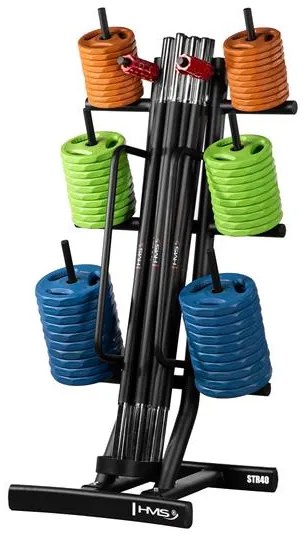 Zostava 10 sád na Body pump HMS SBP22 a stojana STR40
