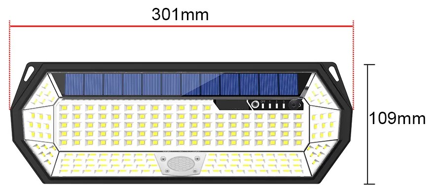 Bezdoteku LEDSolar 196 solárne vonkajšie svetlo svietidlo, 196 LED so senzorom, bezdrôtové, 4W, studená            farba