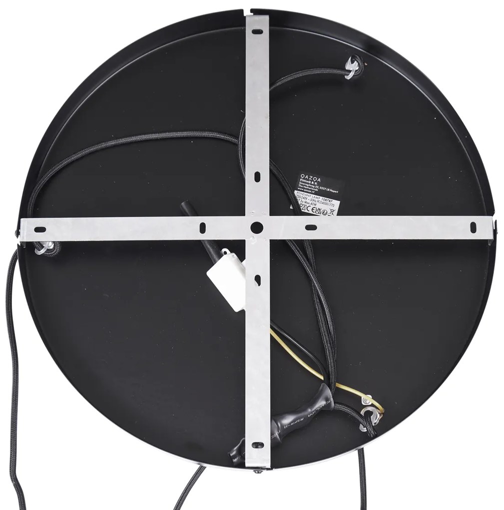 Japandi závesná lampa čierna a zlatá s béžovým tienidlom 3-Lights - Pluni