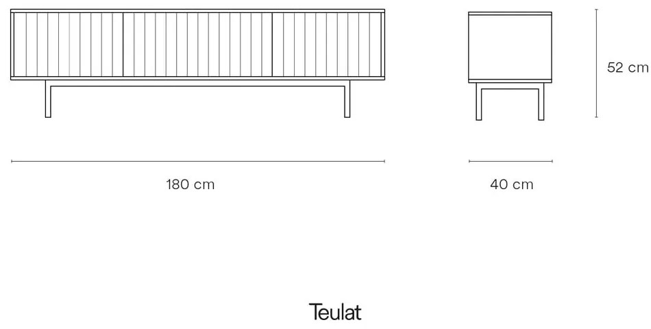 Sivý TV stolík 180x52 cm Sierra – Teulat