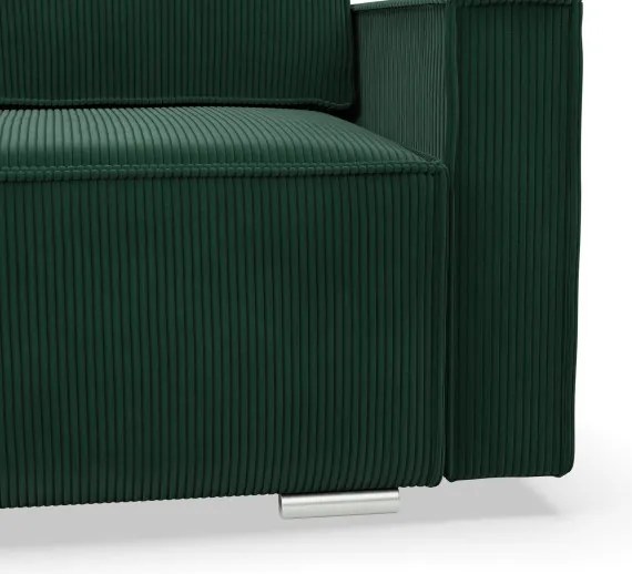 Rohová rozkladacia sedačka NOTO Poso 014 fľaškovo zelená