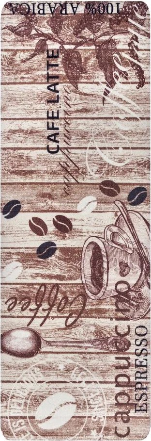 Hnedý kuchynský behúň Hanse Home Delicious Coffee, 67 x 180 cm